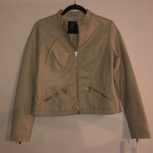NY&C nude leather jacket
